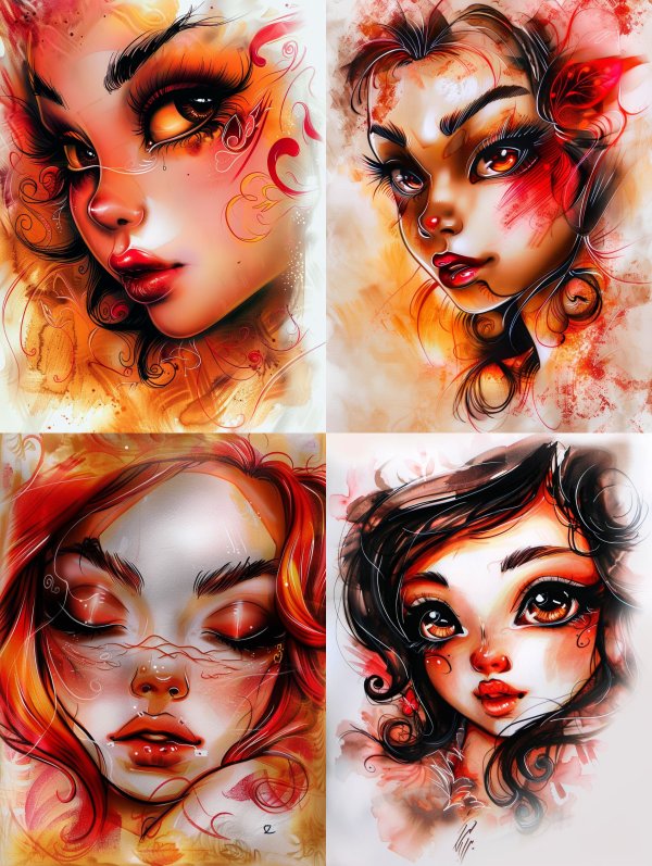Ethereal Crimson Flame Portrait