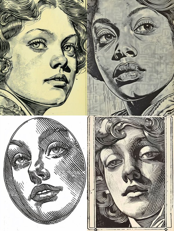 Vintage Ink Etching