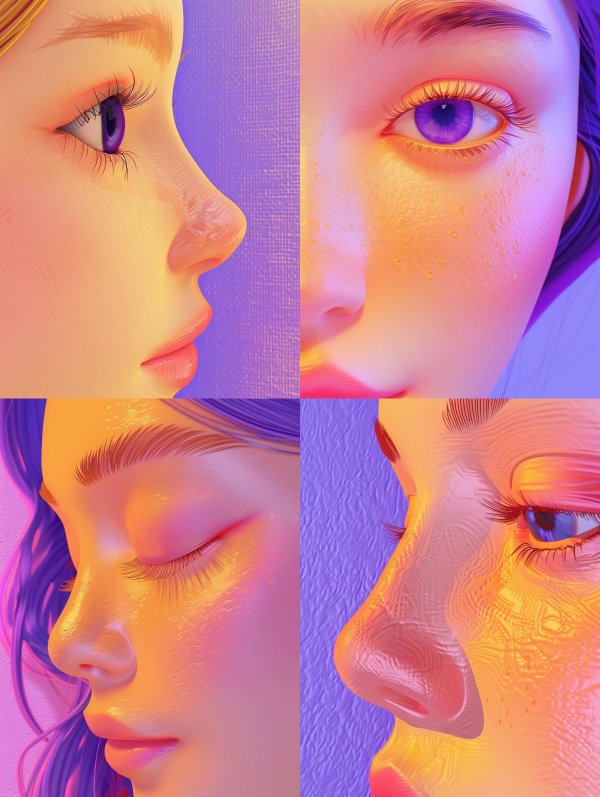 Neon Dreams Ethereal Portrait Study