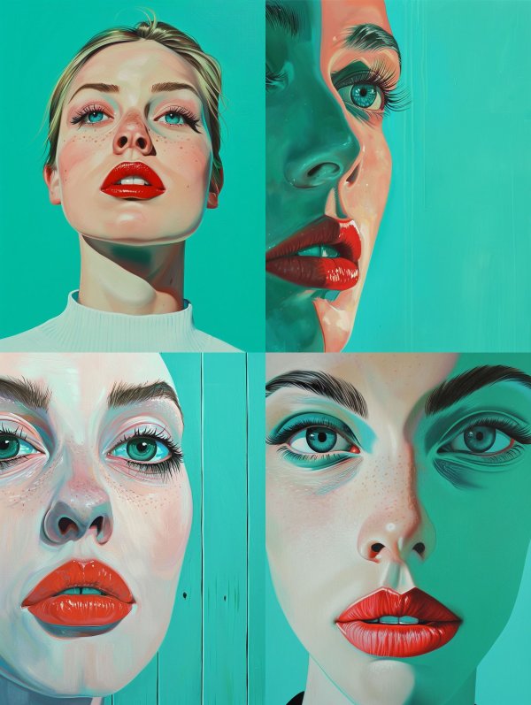 Cyan Dreams and Crimson Lips