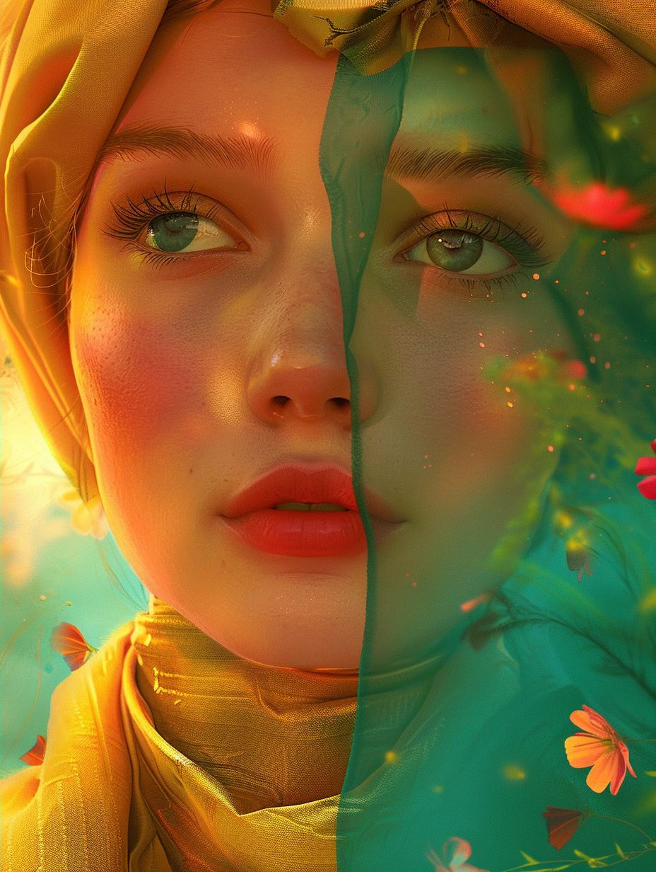 Prismatic Glow Portrait Study