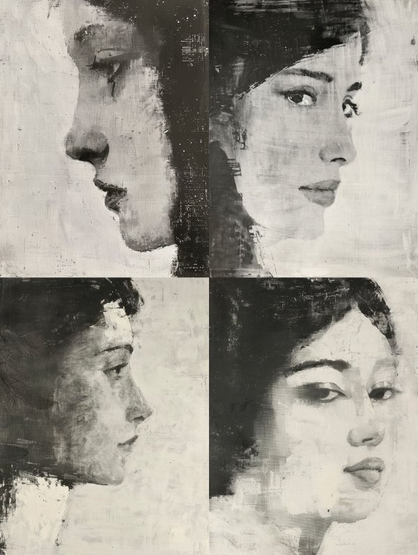 Melancholy in Monochrome Paint