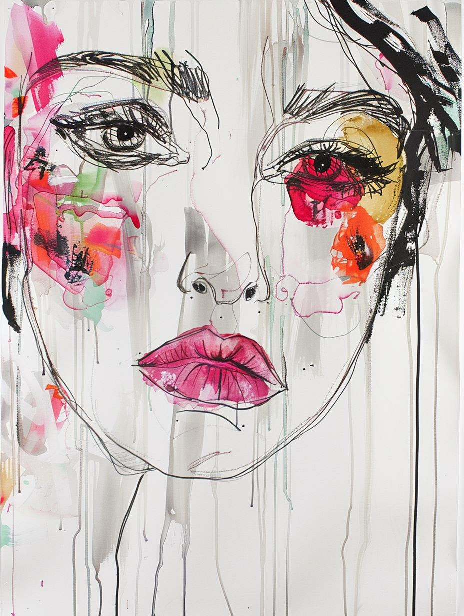 Abstract Expressionist Female Portrait