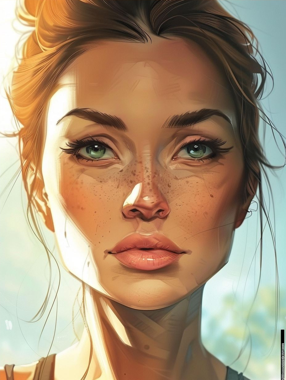 Luminous Gaze Digital Portrait