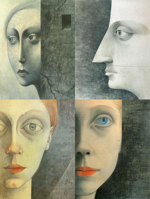 Fragmented Gaze of Silent Sorrow