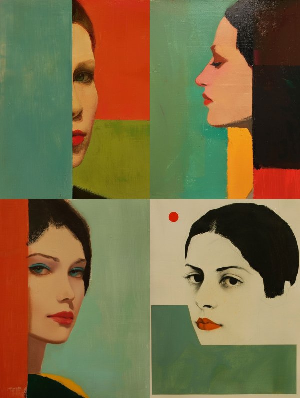 Fragmented Portraits in Bold Color