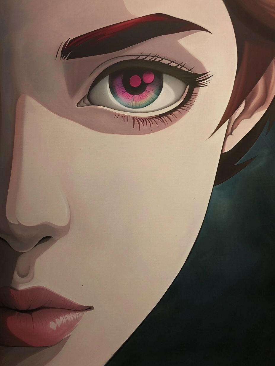 Ethereal Gaze of Neon Iris