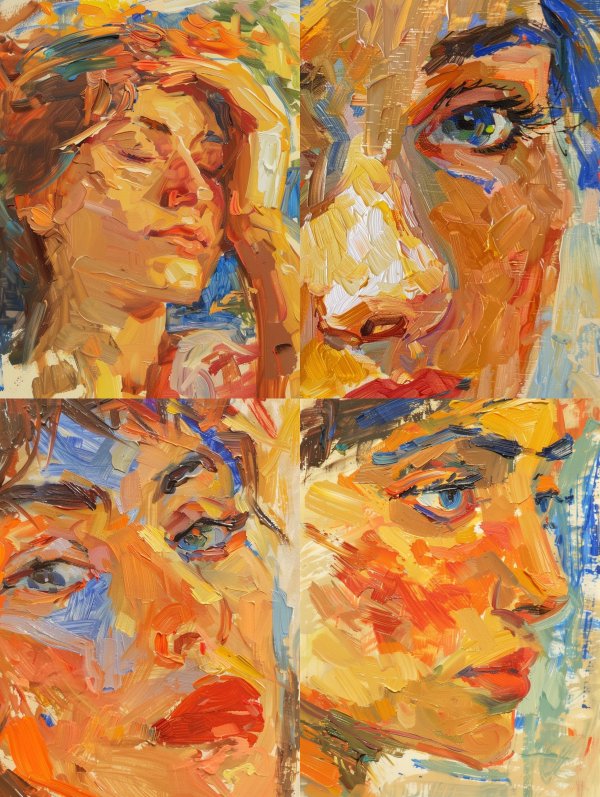 Vibrant Impasto Portrait Studies