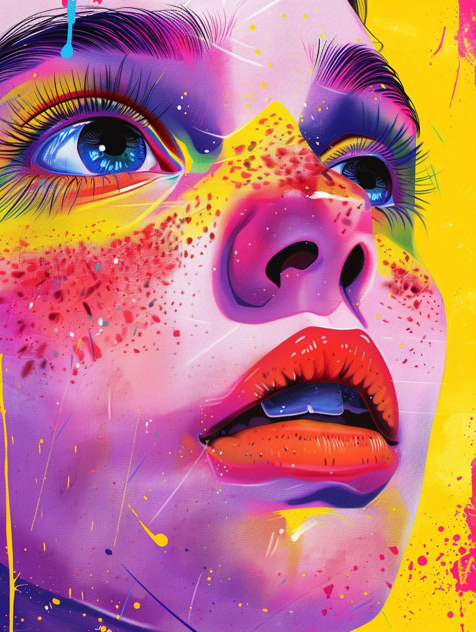 Neon Psychedelic Portrait Explosion