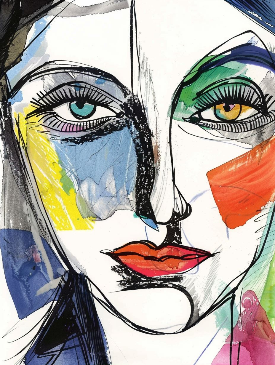 Abstract Expressionist Female Portrait