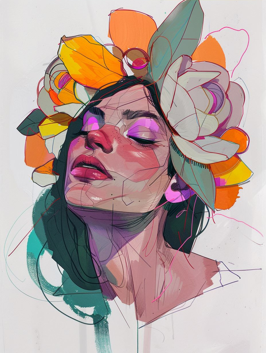 Neon Prism Portrait Study