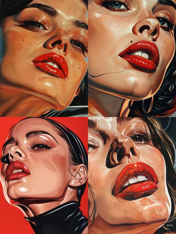 Hyper-Realistic Glossy Portrait Art