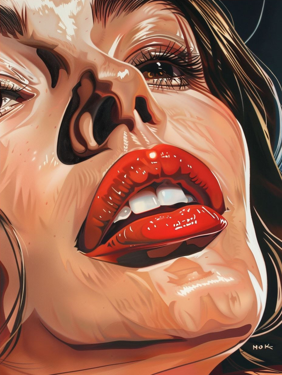 Hyper-Realistic Glossy Portrait Art