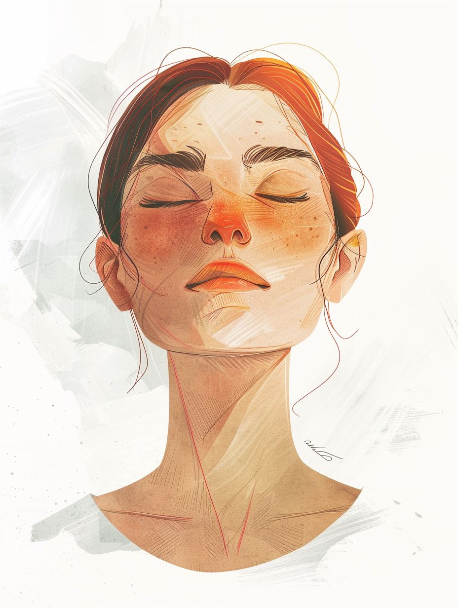 Fragmented Warmth Digital Portrait