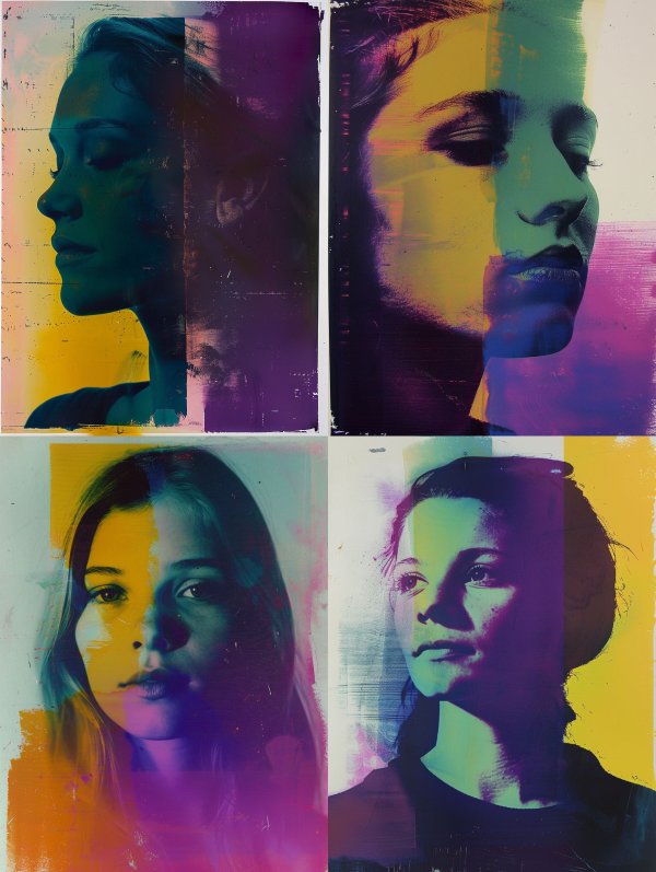 Neon Prism Portrait Distortion