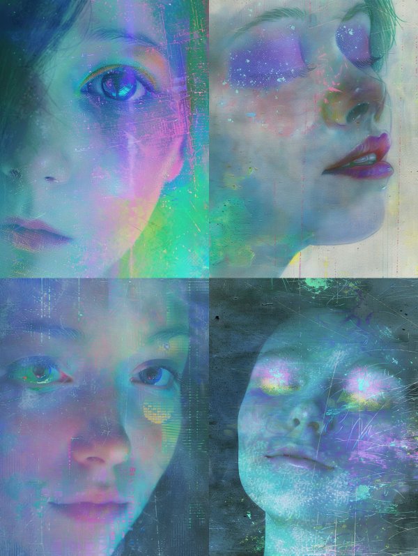 Neon Glitch Ethereal Portrait