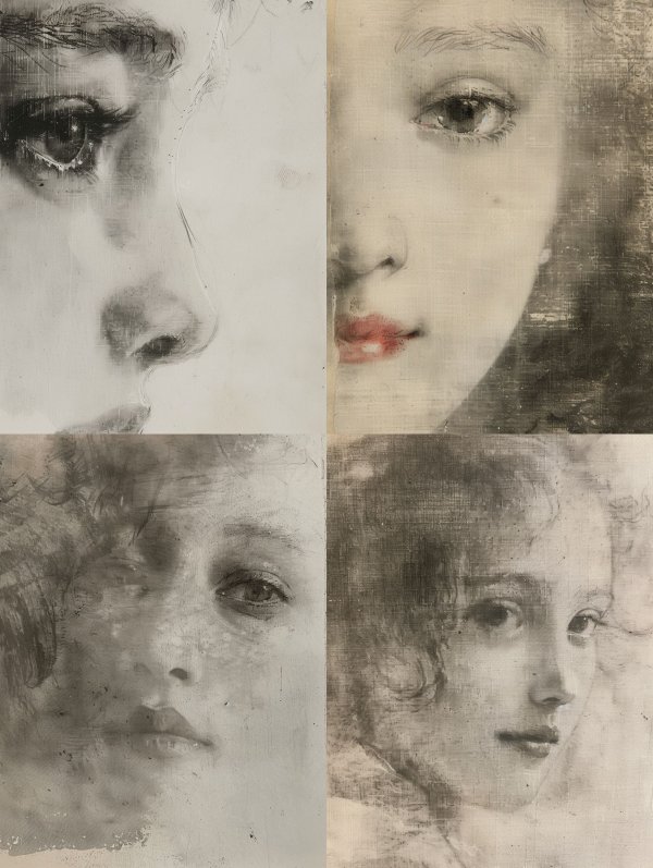 Ethereal Charcoal Gaze