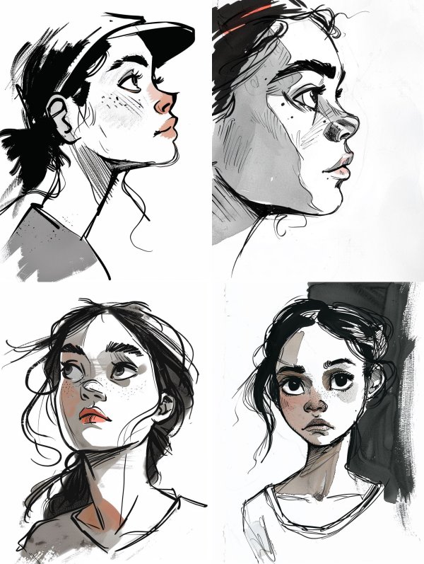 Urban Sketch Portrait in Ink