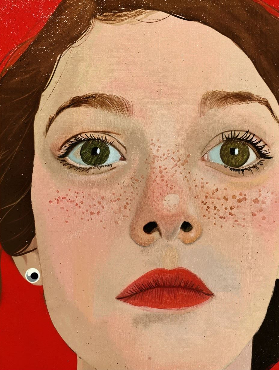 Vivid Crimson Portrait Study