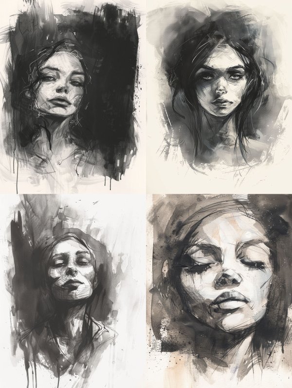 Moody Charcoal Portrait Study