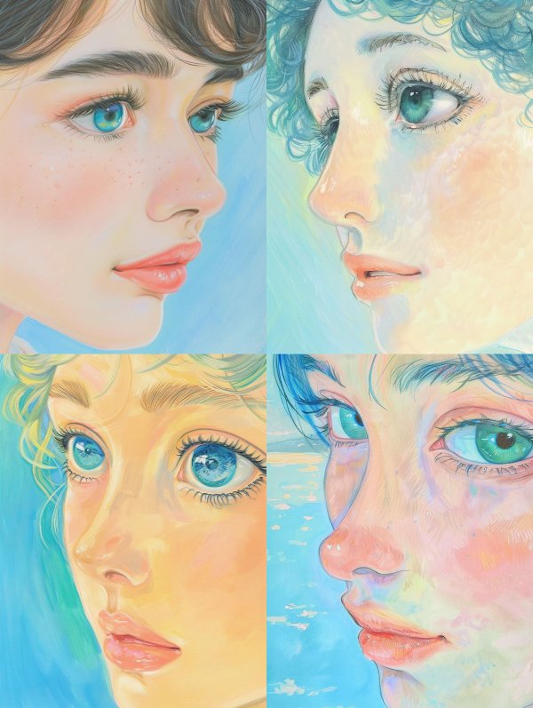 Ethereal Gaze in Soft Pastel