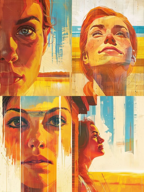 Vibrant Geometric Portrait Study