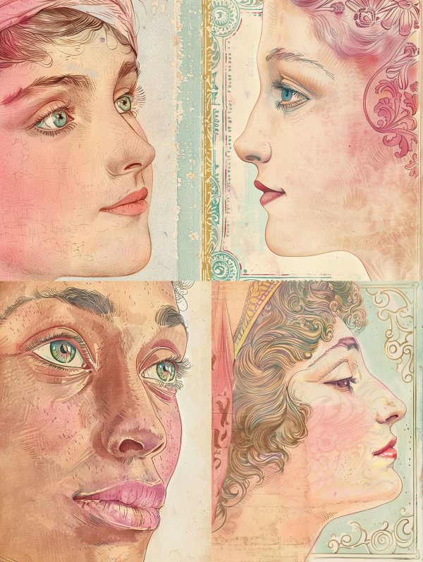 Vintage Pastel Portrait Study