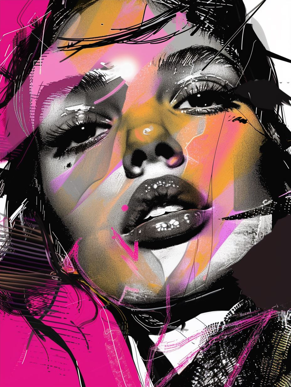 Neon Glitch Cyber Portrait