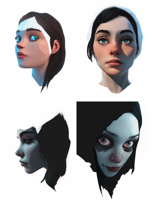 Geometric Low Poly Portrait Study