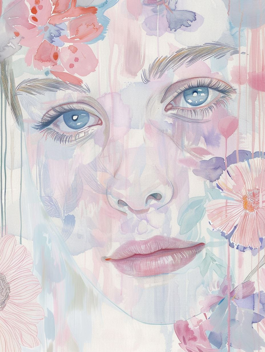 Ethereal Pastel Floral Portrait