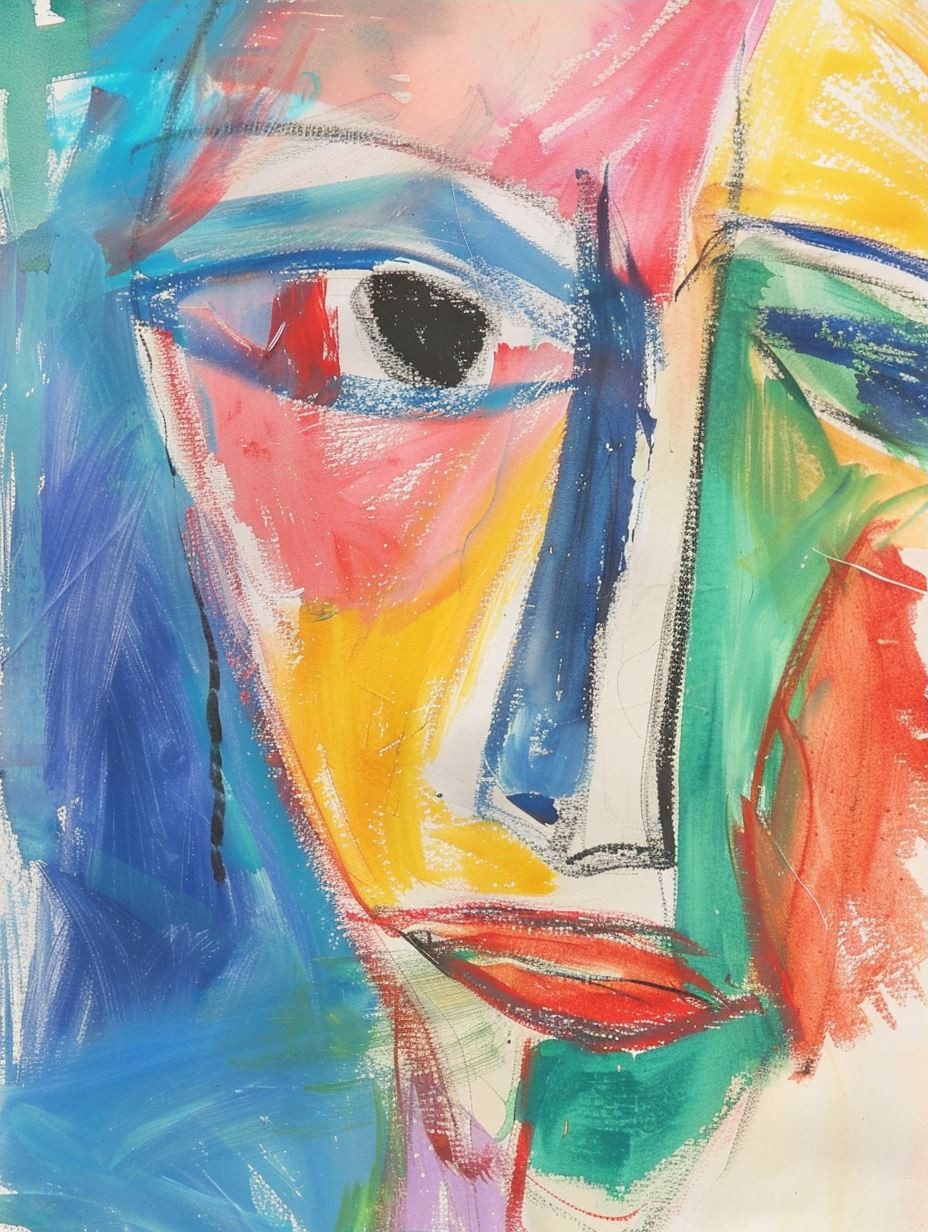 Vibrant Expressionist Pastel Portrait