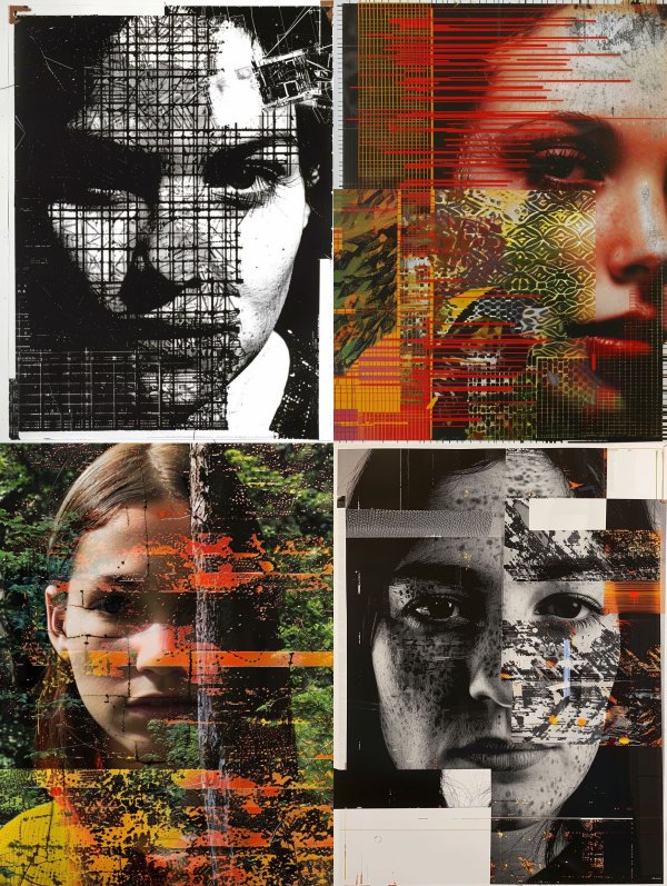 Fragmented Monochrome Digital Portrait