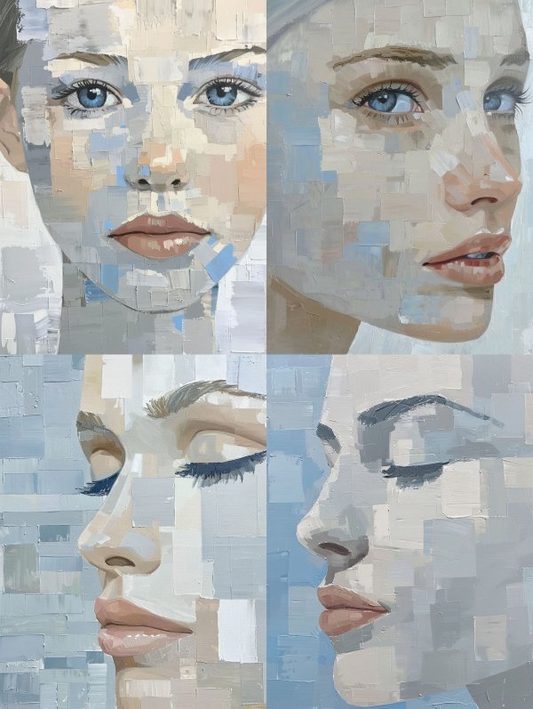 Fragmented Ethereal Portrait Study