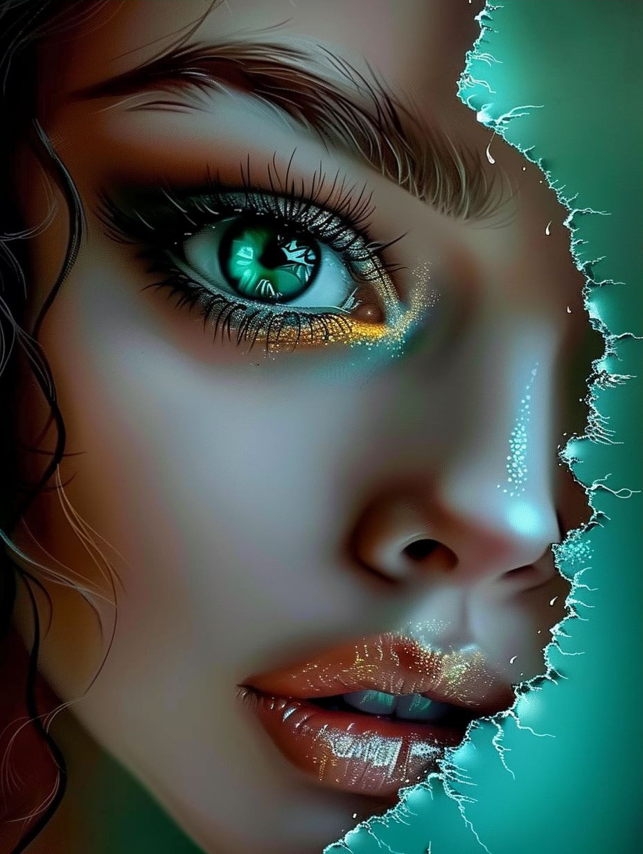 Ethereal Gaze of Neon Nature