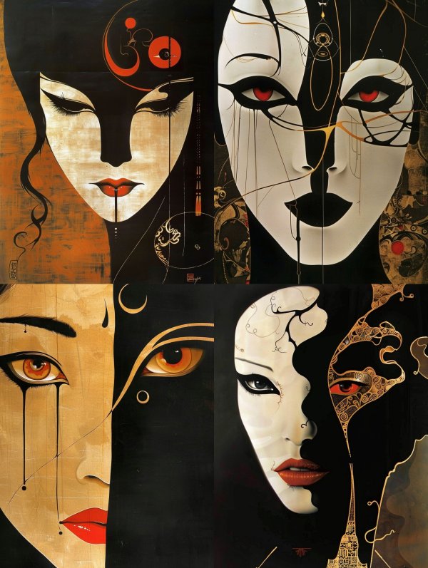 Mystic Noir Art Deco Portrait