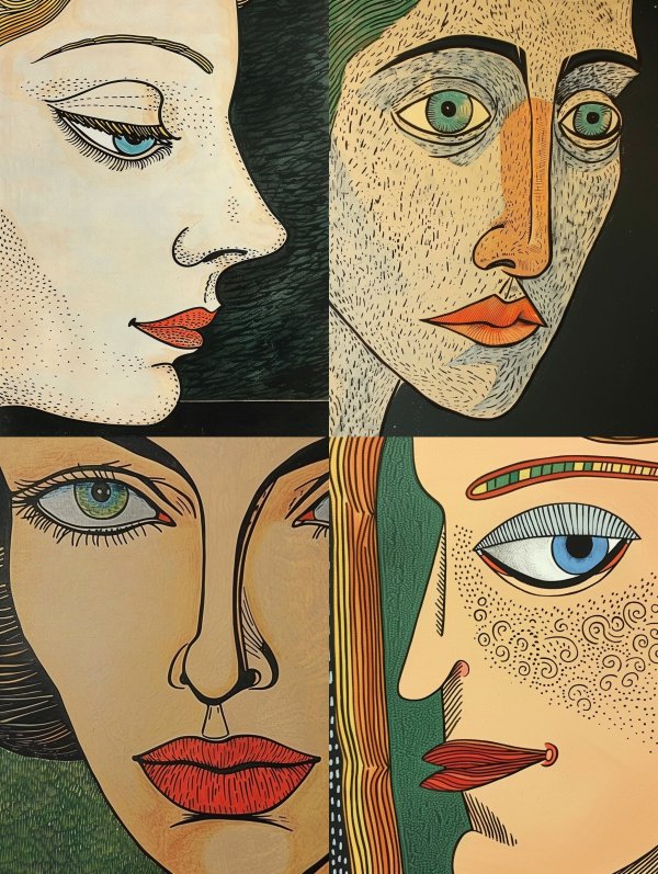 Vintage Pop Art Portrait Study