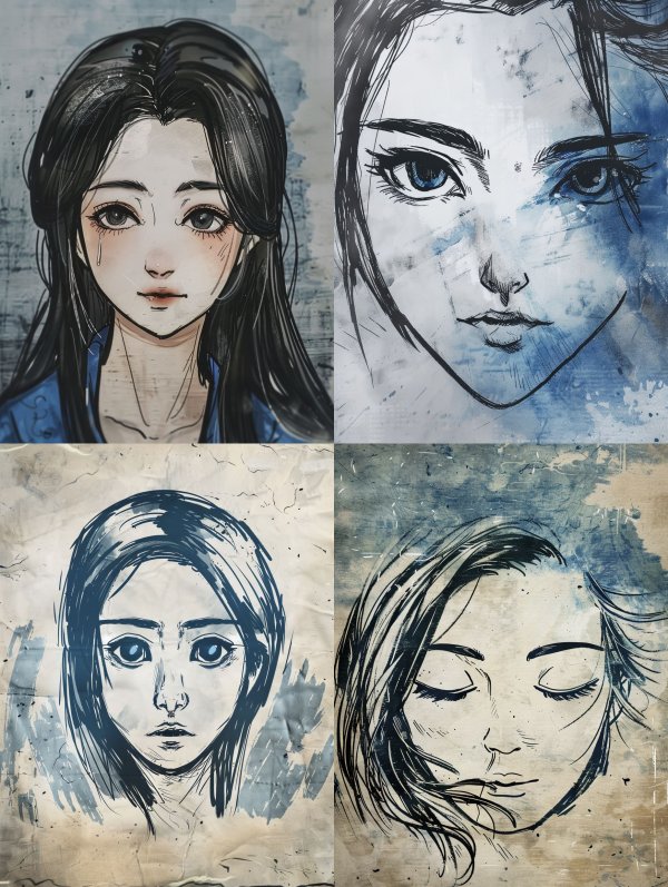 Melancholy Ink Portrait