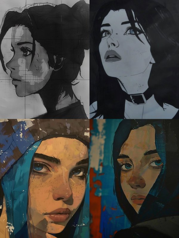 Moody Contemporary Portrait Art Study