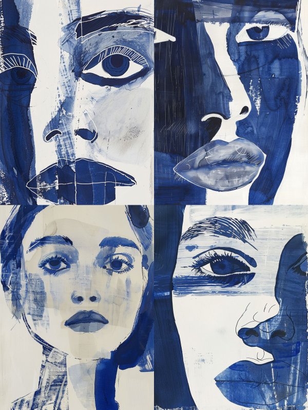 Indigo Dreams Abstract Portraiture