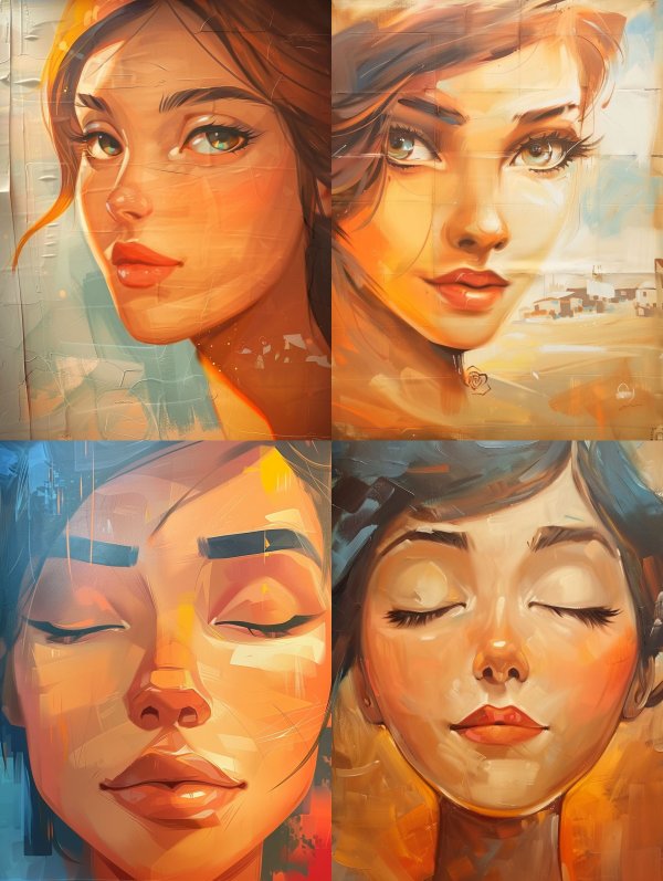 Sun-Drenched Distressed Digital Portrait