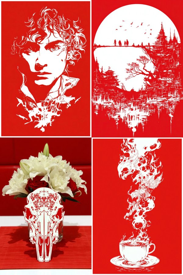 Crimson Contrast Portrait