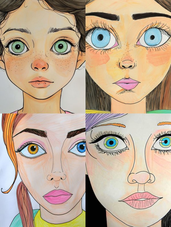 Whimsical Ink Portrait