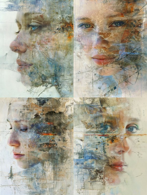 Fragmented Ethereal Portrait Study