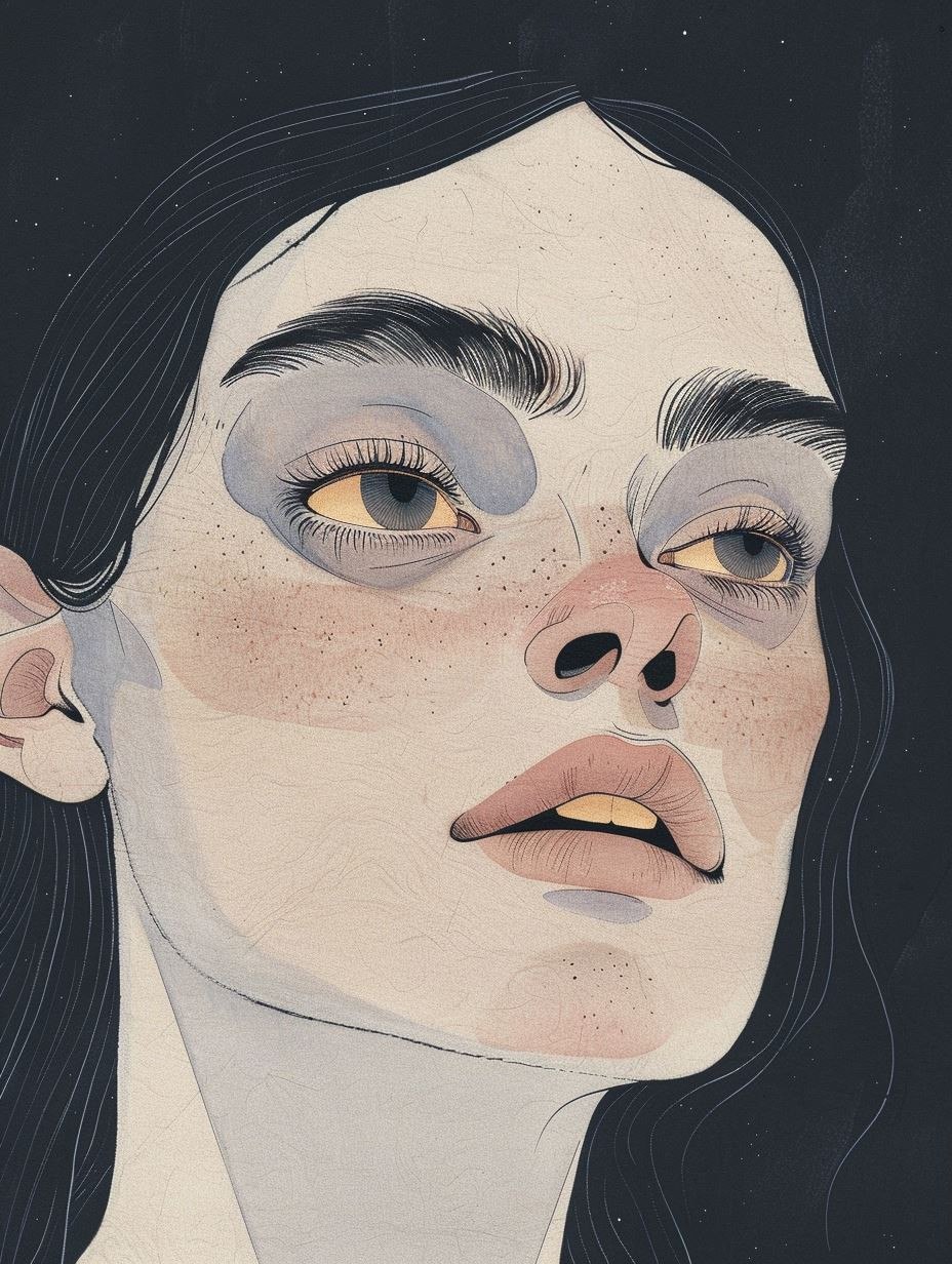 Ethereal Gaze in Muted Tones