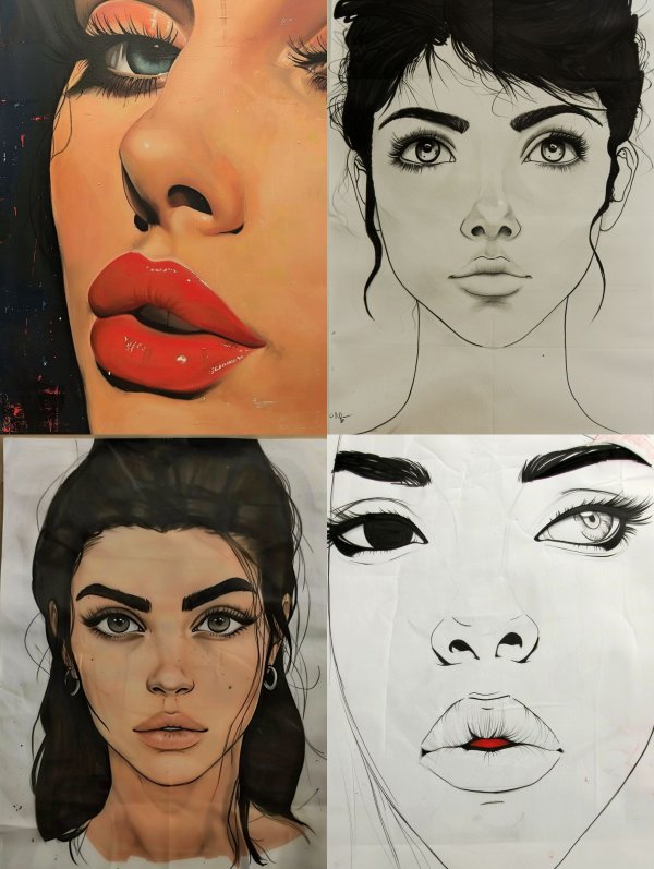 Crimson Gloss Hyper-Realistic Portrait