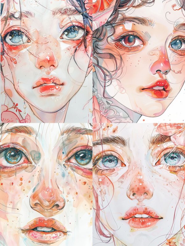 Ethereal Watercolor Dream Portrait