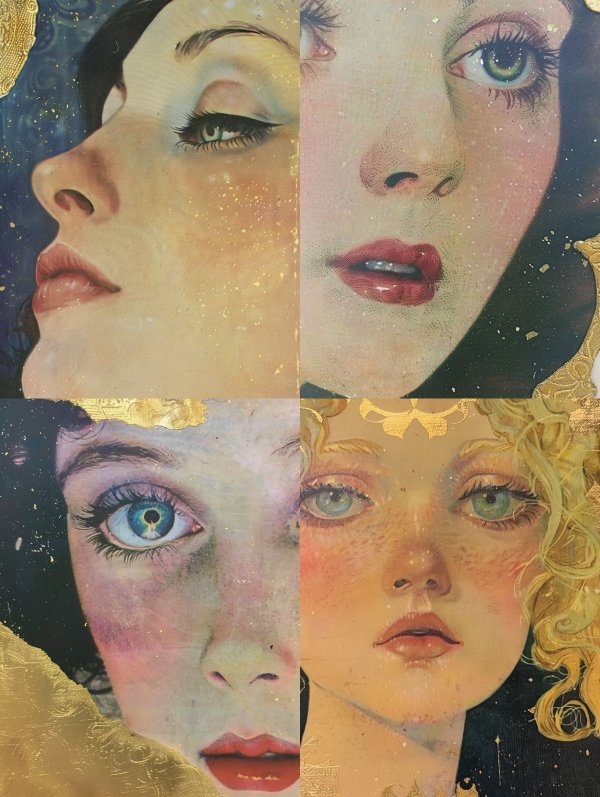 Celestial Gaze in Gold Dust