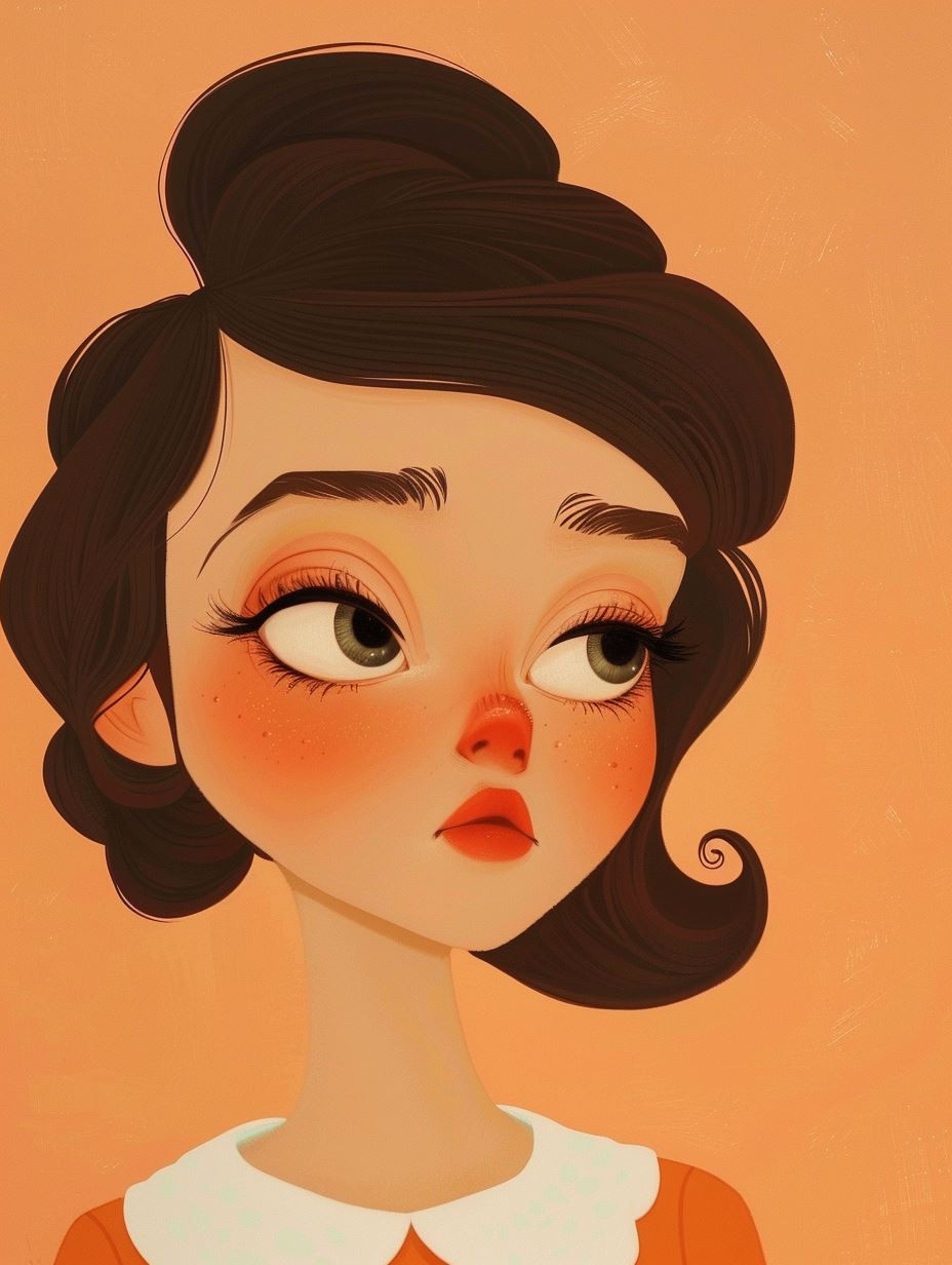 Whimsical Vintage Stylized Portrait