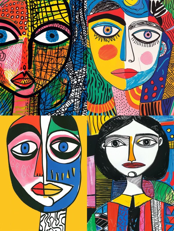 Vibrant Neo-Expressionist Abstract Portrait