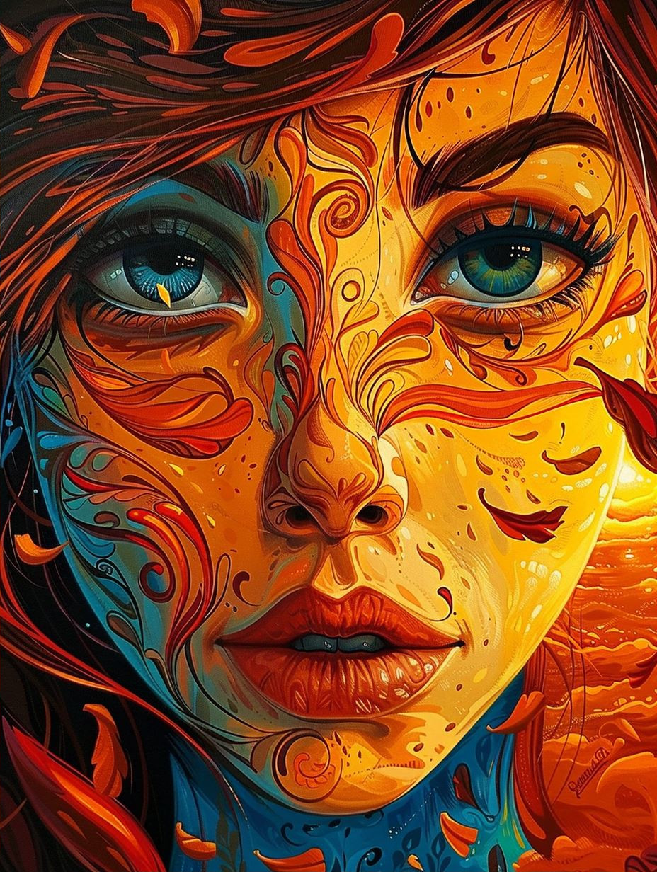Vibrant Ethereal Portrait of Wonder